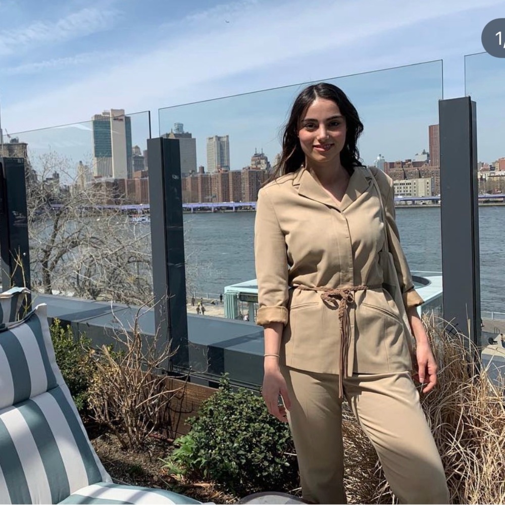 Tan / Beige vintage Women's Dress Pants and Blazer Set